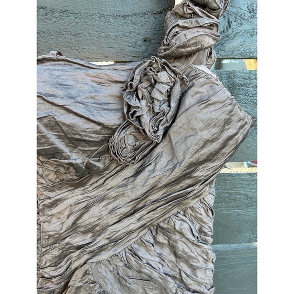 BCBG MAXAZRIA Evangeline  Ruffled Ruched One Shoulder Dress Copper Brown sz 0‎ - Picture 4 of 6